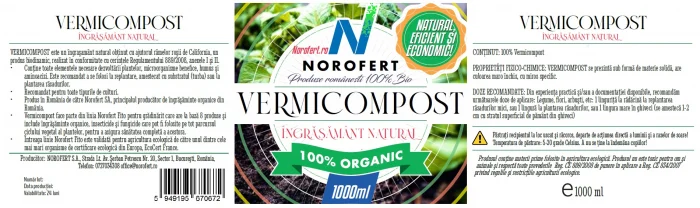 Vermicompost – Îngrășământ natural Norofert